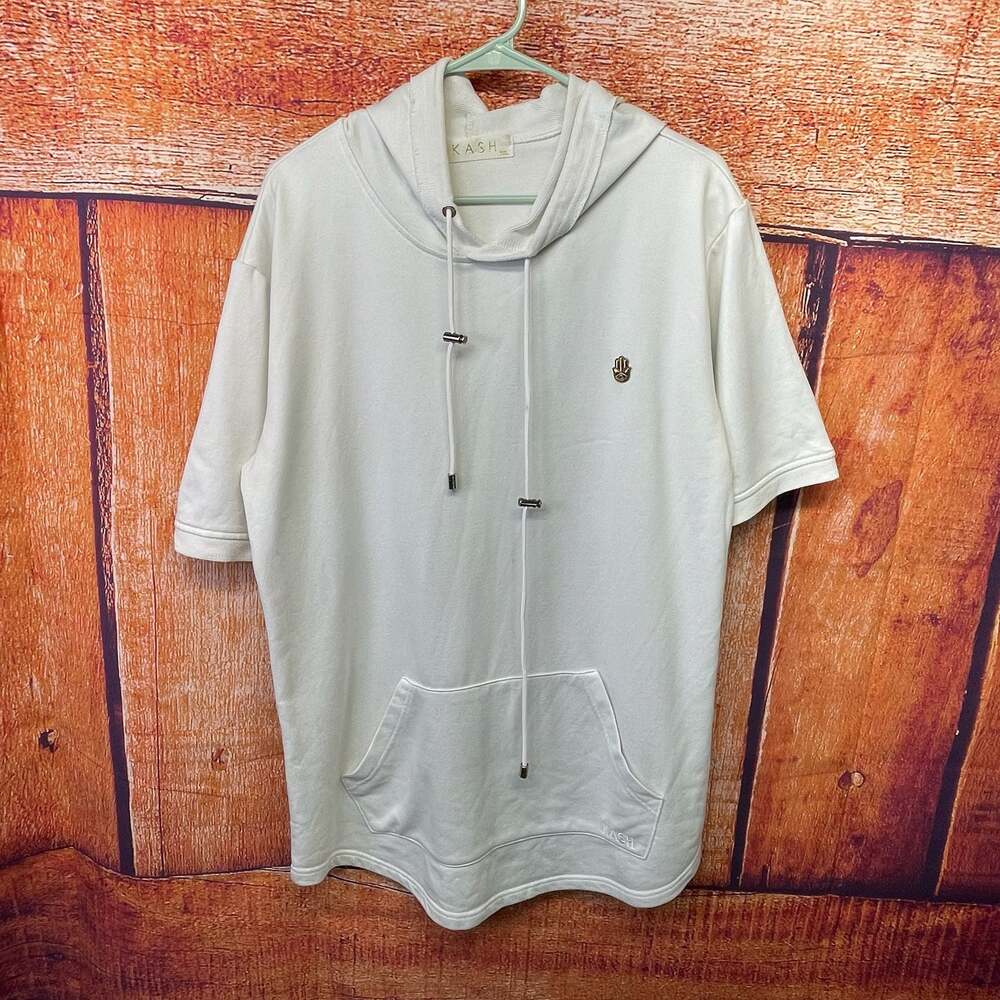 KASH Men's Short Sleeve Hoodie with Hamsa Hand Logo 2XL